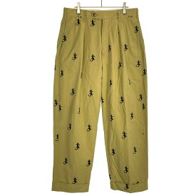 Engineered Garments エンジニアドガーメンツ 25SS CARLYLE PANT GECKO EMBROIDERY ゲッコーエンブロイダリーカーライルパンツ カーキ S 【中古】 ITWCHI15UPWG