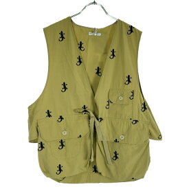 Engineered Garments エンジニアドガーメンツ 25SS Fowl Vest GECKO EMBROIDERY ゲッコーエンブロイダリーファウルベスト カーキ S 【中古】 ITH5W8AE1BA0