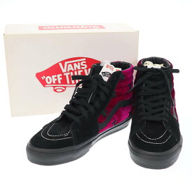 Supreme×VANS シュプリーム ヴァンズ 13AW SK8-HI PRO VELVET STARS ベルベットスターハイカットスニーカー VN-099NANH ピンク×ブラック 26.5cm 【中古】 ITTD0VCNYQVP