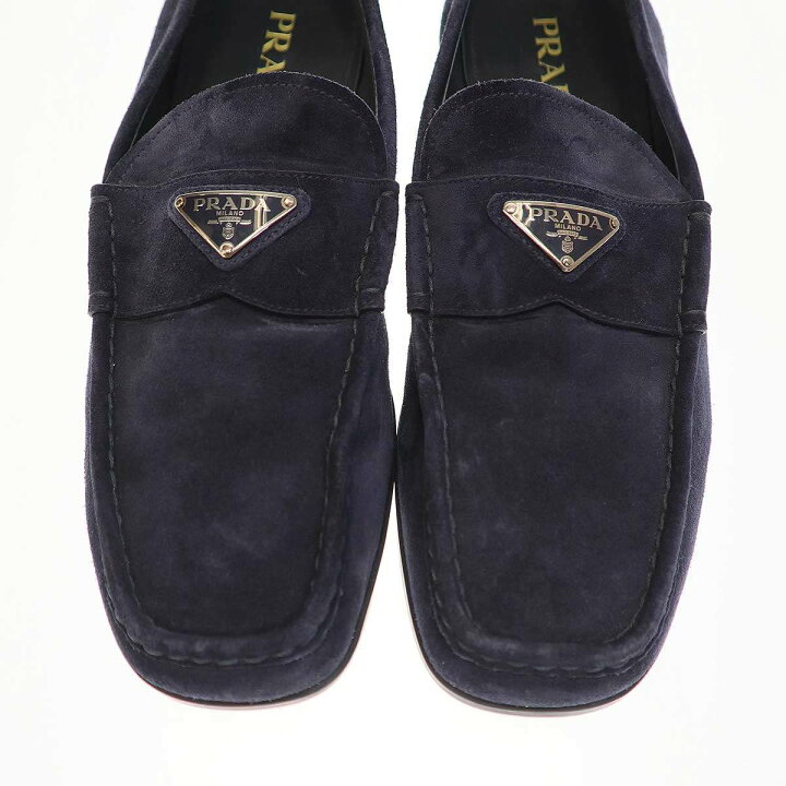 楽天市場】PRADA プラダ ロゴプレート スエードレザースクエアトゥ 