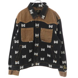 PALACE SKATEBOARDS×Needles パレススケートボーズ ニードルズ 24AW Western Denim Jacket ウエスタンデニムジャケット ブラック×ブラウン L 【中古】 ITDMBIGL7F42