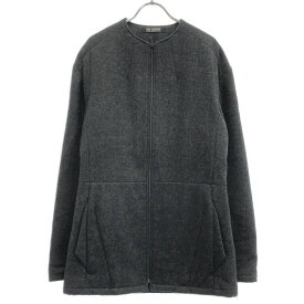 RAF SIMONS ラフシモンズ 2008AW ジップアップノーカラーウールジャケット グレー 46 【中古】 ITE398EFDK81