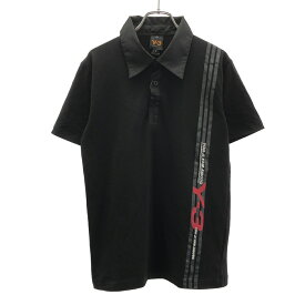 Y-3 ワイスリー 2000's ロゴプリントポロシャツ ブラック L 【中古】 ITL3J3MK1JP4