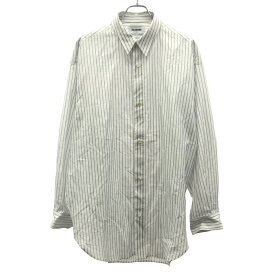 HED MAYNER ヘドメイナー 24SS PAPER TOUCH OXFORD SHIRT ストライプオーバーシャツ HMMY60001A ホワイト ブルー XXS 【中古】 ITHIJ91XUBJ4