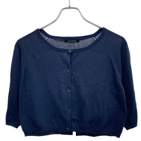 S Max Mara エス マックスマーラ クロップドハーフスリーブニットカーディガン 934102826750 ネイビー L 【中古】 ITRDBQCYLJFC