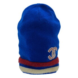 CHANEL シャネル ココマークワッペン カシミヤニットキャップ ブルー 【中古】 ITC53RMCNFG3