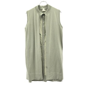 HERMES エルメス レイヤードシルクウールノースリーブニットワンピース 36-7755 グレー 40 【中古】 ITVLU1TNXM80