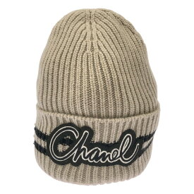 CHANEL シャネル ロゴワッペン カシミヤニットキャップ ベージュ 【中古】 ITVSYZ25CN92