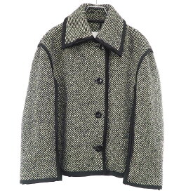 JIL SANDER ジルサンダー 25AW 72 W TRIM トリムジャケット コート J02BN0229 アイボリー系×ブラック 30 【中古】 ITNKTIE0W8ZG