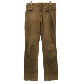 DIRK BIKKEMBERGS ダーク ビッケンバーグ スエードレザーパンツ ブラウン 46 【中古】 ITLWWVN4WAEW