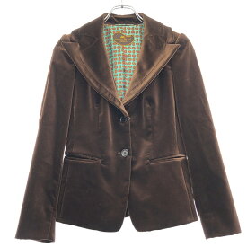 ETRO エトロ ベルベット テーラードジャケット ブラウン 40 【中古】 IT6HYBXV4GPO