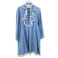 GUCCI グッチ デニムレースフリル チュニックワンピース 527610 XRB77 インディゴ 38 【中古】 ITBPVA3AT…