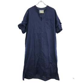 TICCA ティッカ Vネックドットジャガードワンピース ネイビー F 【中古】 ITLD85W123DK