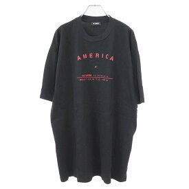 RAF SIMONS ラフシモンズ 17AW TOUR T-SHIRTS AMERICA ツアープリントTシャツ 172 132 ブラック XL 【中古】 ITY5WXHH9MXG