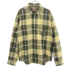 Supreme シュプリーム 23AW Plaid Flannel Shirt フランネルチェックボタンダウンシャツ グリーン系 S 【中古】 ITBY57IU7QAO