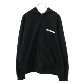 BALENCIAGA バレンシアガ ターンロゴ ワイドフィットジップアップパーカー 674728 TLVB4 ブラック 1 【中古】 IT7YR3FSFYN4
