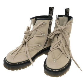 Rick Owens× Dr.Martens リックオウエンス×ドクターマーチン 1460 Bex Suede Lace Up Boot サイドジップスエードレザーブーツ ベージュ UK8 【中古】 ITX0DSWSSGDY