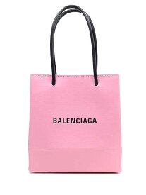 BALENCIAGA バレンシアガ 2WAY ショッピングロゴレザートートバッグ ピンク 【中古】