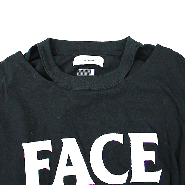 【中古】FACETASM ファセッタズム バックオープンロゴプリントTシャツ ブラック 0 レディース | MODESCAPE 楽天市場店