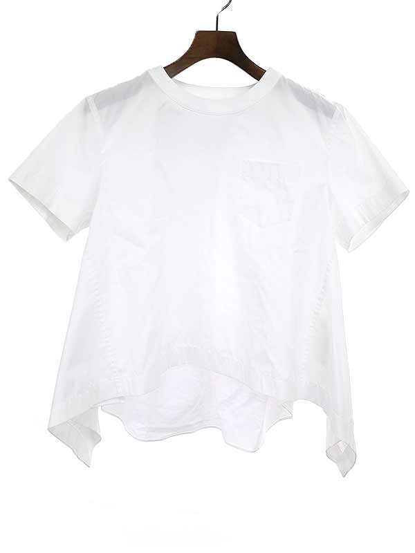 【中古】sacai サカイ 20SS ジップデザイン切替プルオーバーシャツ ホワイト 1 レディース | MODESCAPE 楽天市場店