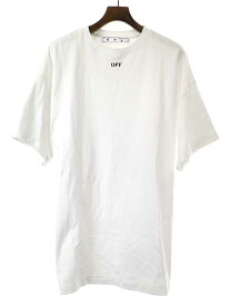 OFF-WHITE オフホワイト ロゴプリントオーバーサイズTシャツ/ワンピース ホワイト サイズ:36 レディース【中古】