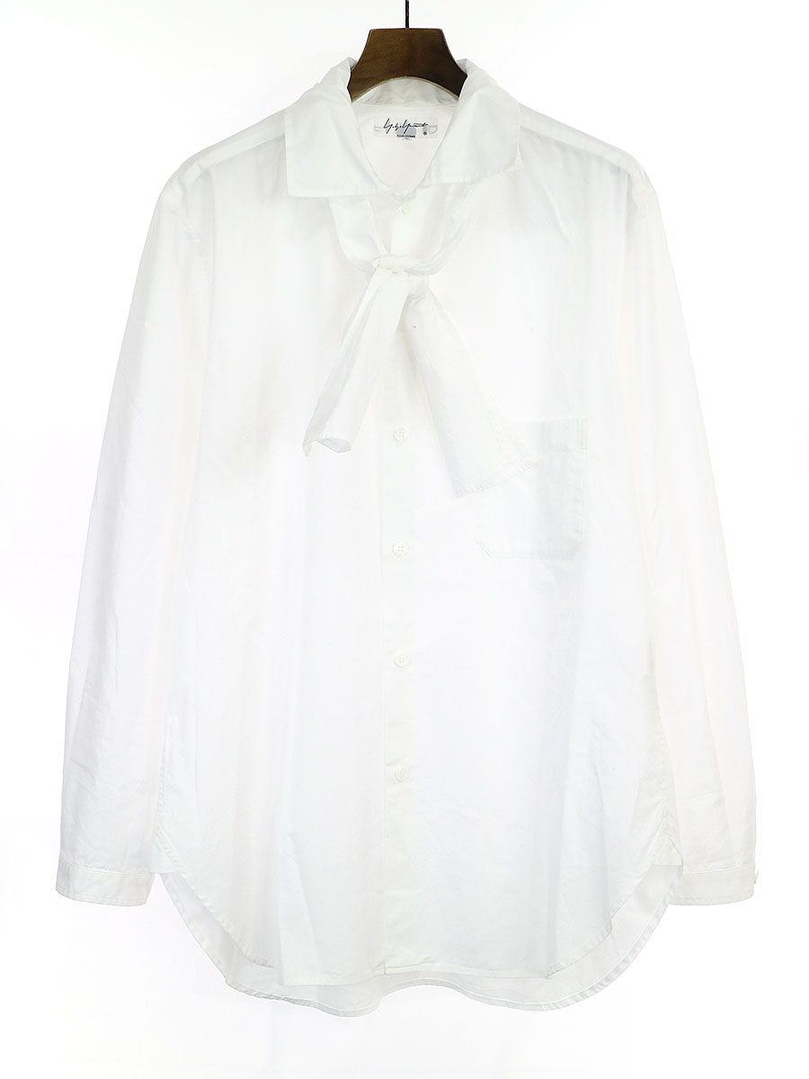 【中古】Yohji Yamamoto POUR HOMME ヨウジヤマモト プールオム 19SS リボンドッキングコットンシャツ ホワイト 3 メンズ  | MODESCAPE 楽天市場店