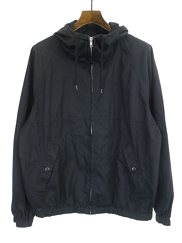 supreme cotton hooded raglan jacket black