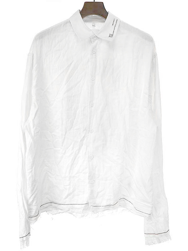 【中古】OAMC オーエーエムシー Source shirt バックプリントコットンシャツ ホワイト XS メンズ | MODESCAPE 楽天市場店