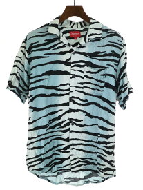 Supreme シュプリーム 18SS Tiger Stripe Rayon Shirt レーヨンシャツ ブルー系 サイズ:L メンズ【中古】