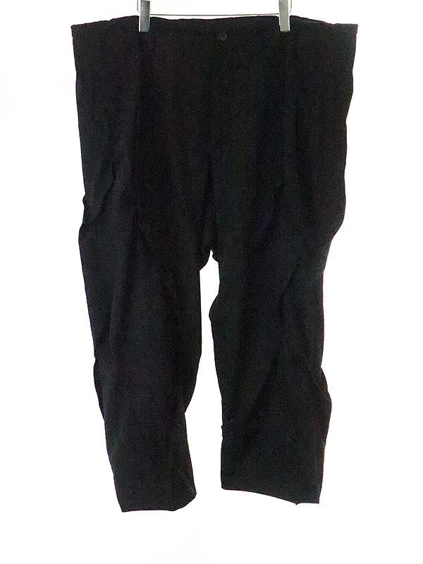 Yohji Yamamoto POUR HOMME ヨウジヤマモト プールオム 23SS RANDOM TUCK WOOL GABA PANTS ウールギャバジンランダムタックパンツ ブラック サイズ:3 メンズ