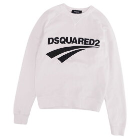 【美品】ディースクエアード DSQUARED2 スウェット トレーナー 2020年 ロングスリーブ 長袖 ロゴプリント トップス メンズ S ホワイト【中古】