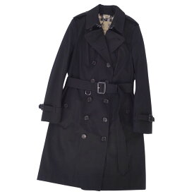 【新古品】バーバリー ロンドン BURBERRY LONDON コート 英国製 サンドリンガム SANDRINGHAM トレンチコート 裏チェック アウター レディース UK10 US8 IT42(L相当) ブラック【中古】