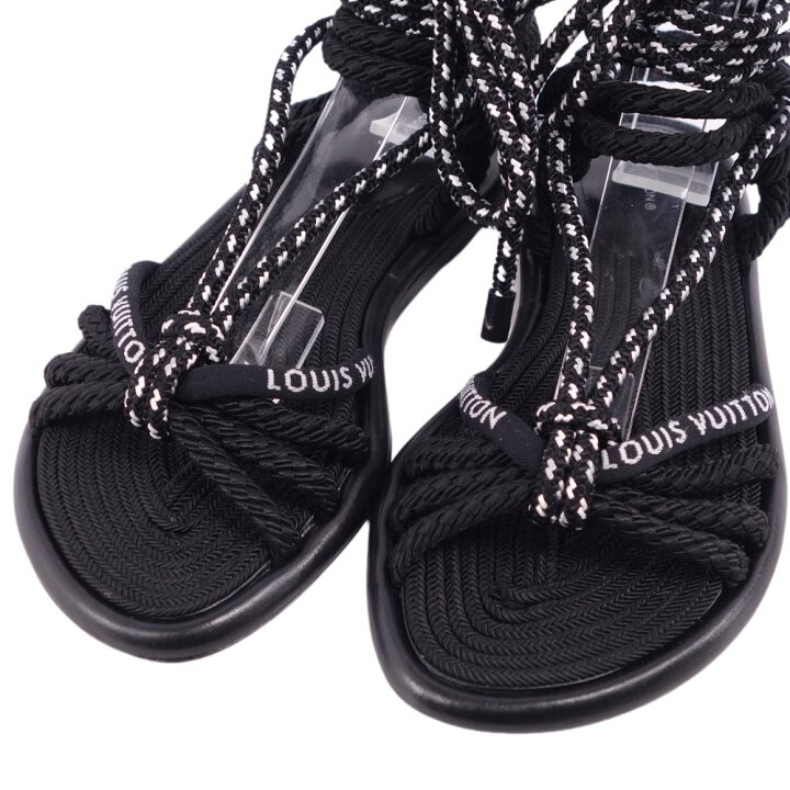 未使用 ルイヴィトン LOUIS VUITTON サンダル マイア レースアップ  