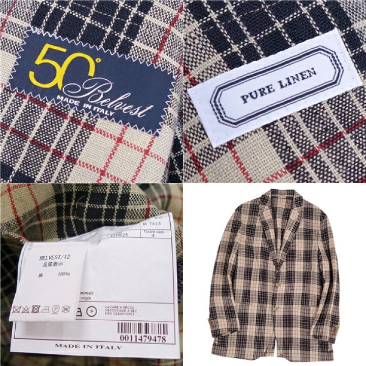 楽天市場】【美品】ベルベスト Belvest ジャケット テーラード  
