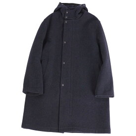 【極美品】バーバリー ロンドン BURBERRY LONDON コート フード付き ロングコート ウール 裏チェック アウター メンズ L ネイビー【中古】