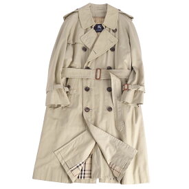【美品】バーバリー ロンドン BURBERRY LONDON コート ライナー付き トレンチコート コットン100％ アウター メンズ 88-160-3(S相当) カーキベージュ【中古】