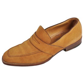 【美品】エンツォ ボナフェ Enzo Bonafe ローファー モカシン ビジネスシューズ スエードレザー 革靴 メンズ 6.5(25.5cm相当) ブラウン【中古】