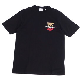 【美品】バーバリー BURBERRY Tシャツ カットソー ショートスリーブ ロゴ コットン トップス メンズ XS ブラック【中古】