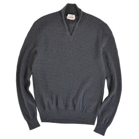 【美品】エルメス HERMES ニット セーター ロングスリーブ 長袖 カシミヤ イタリア製 トップス メンズ M グレー【中古】