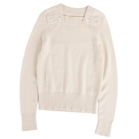 【美品】エルメス HERMES ニット 18SS セーター ロングスリーブ 長袖 カシミヤ トップス レディース イギリス製 34(XS相当) ベージュ【中古】