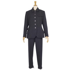 【美品】Vintage エルメス HERMES セットアップ パンツスーツ ジャケット スラックスパンツ ウール レディース 36(S相当) ブラック【中古】