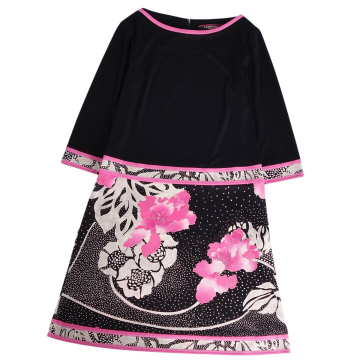 楽天市場】【極美品】レオナール LEONARD FASHION ワンピース 七分袖 