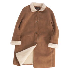 【極美品】ロロピアーナ Loro Piana コート ムートンコート シアリング シープスキン レザー 毛皮 羊革 アウター レディース 42(M相当) ブラウン【中古】