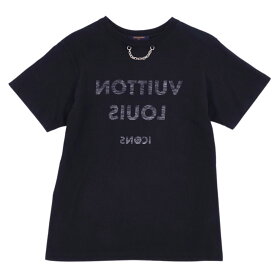 【美品】ルイヴィトン LOUIS VUITTON Tシャツ カットソー 2020年 半袖 ショートスリーブ ロゴ トップス レディース S ブラック【中古】