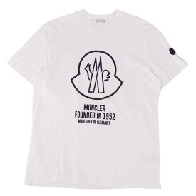 モンクレール MONCLER Tシャツ カットソー 2021年 半袖 ショートスリーブ ロゴ トップス メンズ XL ホワイト【中古】