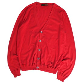 ルイヴィトン LOUIS VUITTON カーディガン ニット コットン シルク カシミヤ トップス レディース イタリア製 S レッド【中古】