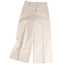 【極美品】エルメス HERMES パンツ 22AW ワイドパンツ ロングパンツ コットン ボトムス レディース イタリア製 34(XS相当) アイボリー【中古】