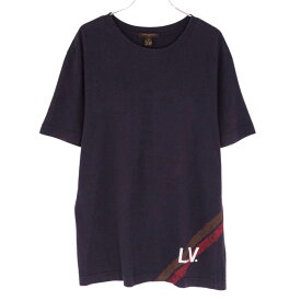 ルイヴィトン LOUIS VUITTON Tシャツ カットソー ショートスリーブ 半袖 コットン トップス メンズ イタリア製 M ネイビー【中古】