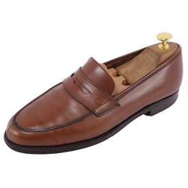 クロケット&ジョーンズ Crockett&Jones ローファー コインローファー lincoln モカシン カーフレザー シューズ 靴 メンズ イングランド製 6E(24cm相当) ブラウン【中古】