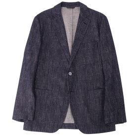 【美品】ベルベスト Belvest ジャケット テーラードジャケット シングル 芯なし デニム アウター メンズ 48(M相当) インディゴブルー【中古】